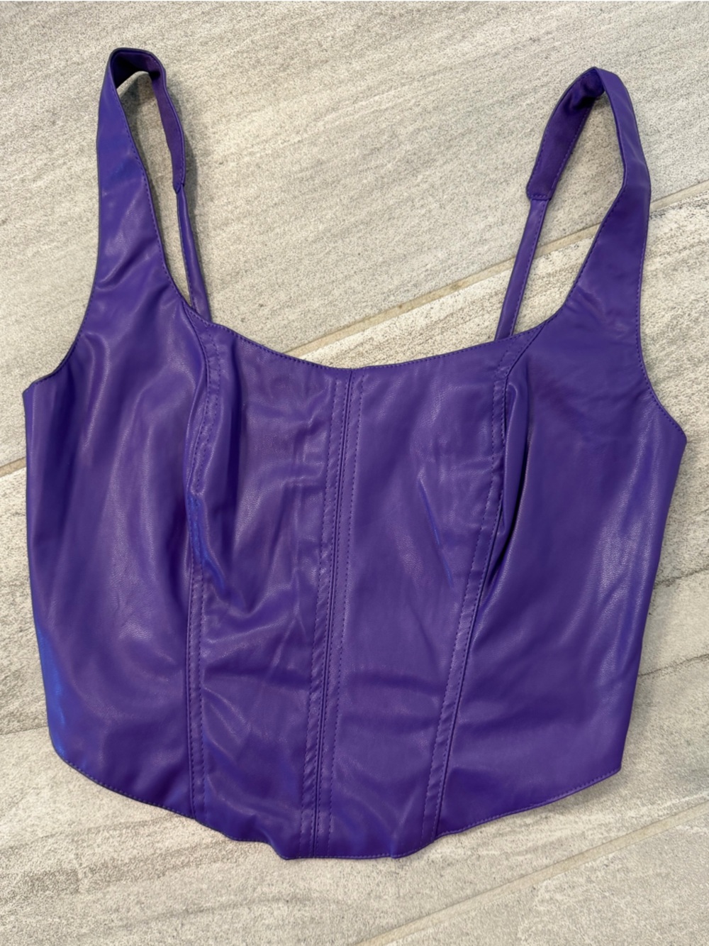 Buddy Love Purple Faux Leather Bustier Top- XS